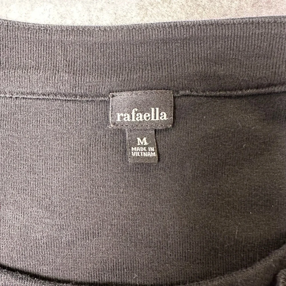 Rafaella‎ Black 3/4 Sleeve Crew Neck Top with Ring Detail Women's Size M - Picture 7 of 12